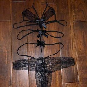 Black Bow Lace Lingerie